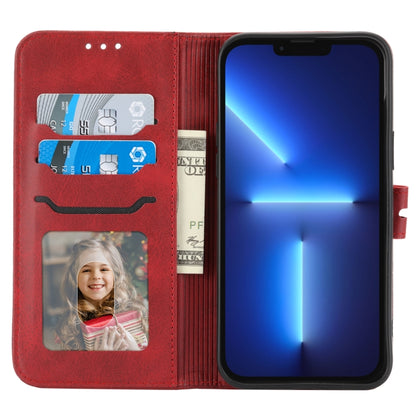 For iPhone 16 Pro Embossed Happy Cat Pattern Flip Leather Phone Case(Red) by buy2fix