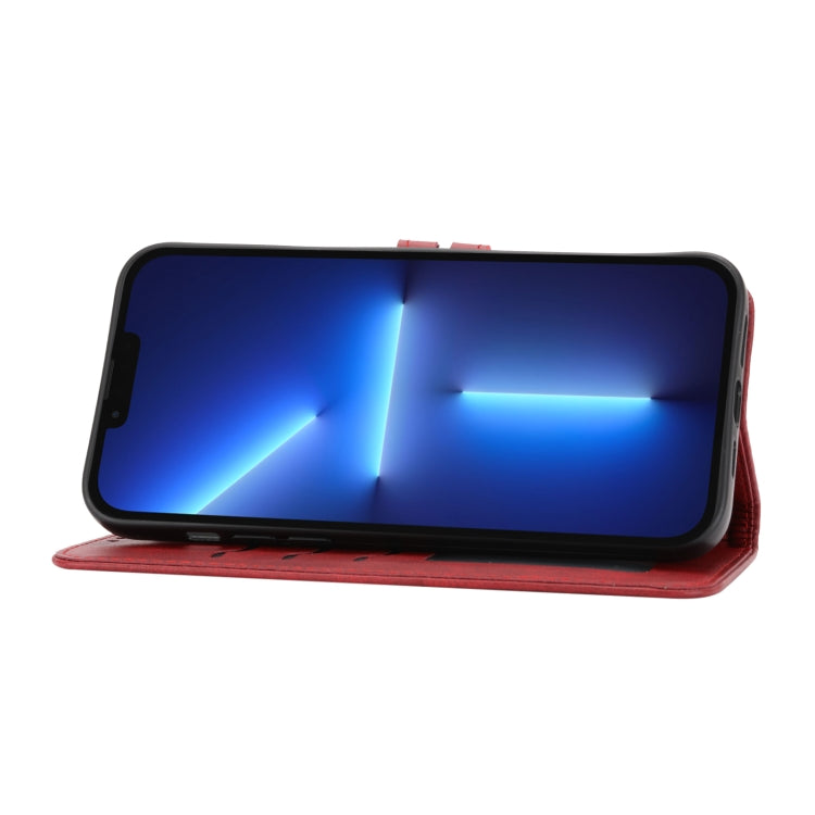 For iPhone 16 Pro Embossed Happy Cat Pattern Flip Leather Phone Case(Red) by buy2fix