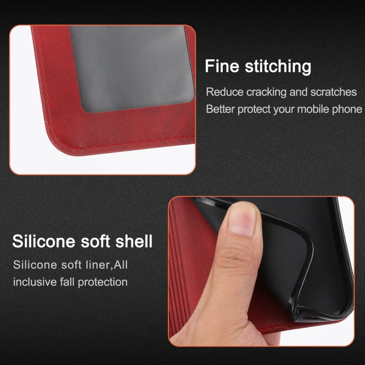 For iPhone 16 Pro Embossed Happy Cat Pattern Flip Leather Phone Case(Red) by buy2fix