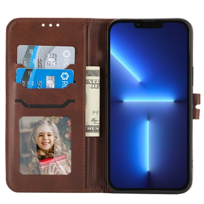 For iPhone 16 Pro Embossed Happy Cat Pattern Flip Leather Phone Case(Brown) by buy2fix