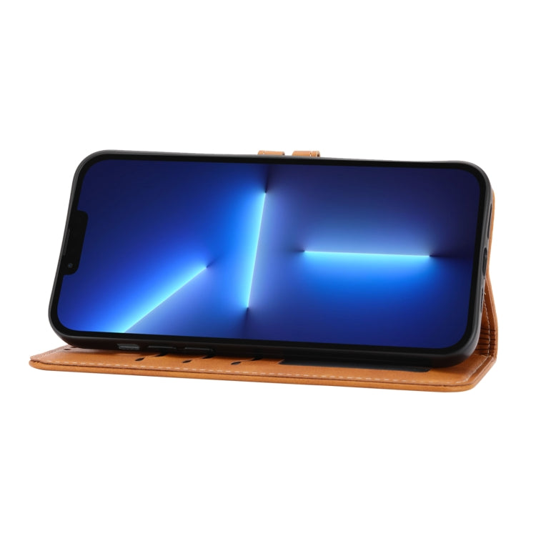 For iPhone 16 Pro Embossed Happy Cat Pattern Flip Leather Phone Case(Yellow) by buy2fix