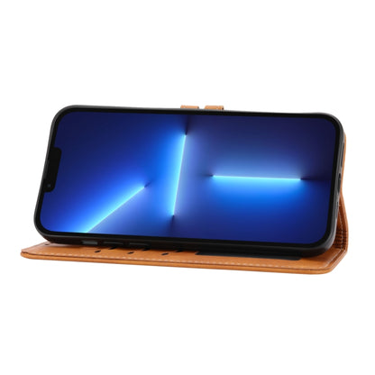 For iPhone 16 Pro Embossed Happy Cat Pattern Flip Leather Phone Case(Yellow) by buy2fix