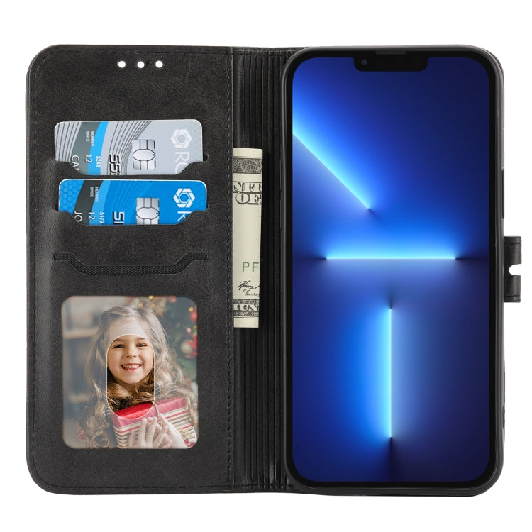 For iPhone 16 Pro Embossed Happy Cat Pattern Flip Leather Phone Case(Black) by buy2fix