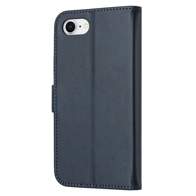 For iPhone 16e Embossed Happy Cat Pattern Flip Leather Phone Case(Blue) by buy2fix