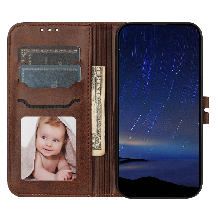 For iPhone 16e Embossed Happy Cat Pattern Flip Leather Phone Case(Brown) by buy2fix