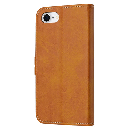 For iPhone 16e Embossed Happy Cat Pattern Flip Leather Phone Case(Yellow) by buy2fix