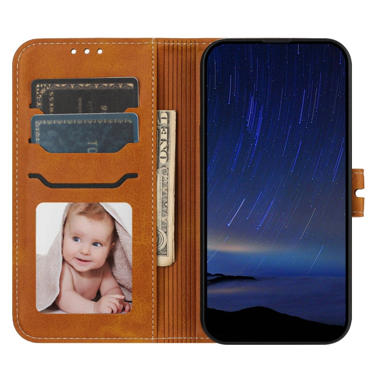 For iPhone 16e Embossed Happy Cat Pattern Flip Leather Phone Case(Yellow) by buy2fix