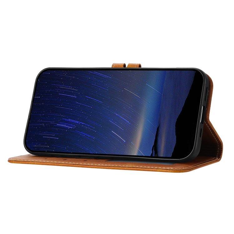 For iPhone 16e Embossed Happy Cat Pattern Flip Leather Phone Case(Yellow) by buy2fix