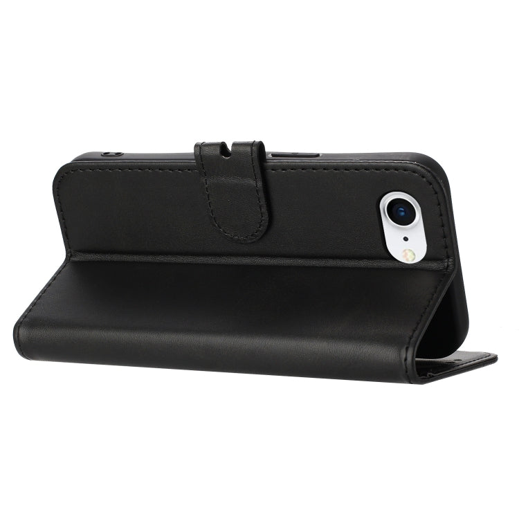 For iPhone 16e Embossed Happy Cat Pattern Flip Leather Phone Case(Black) by buy2fix