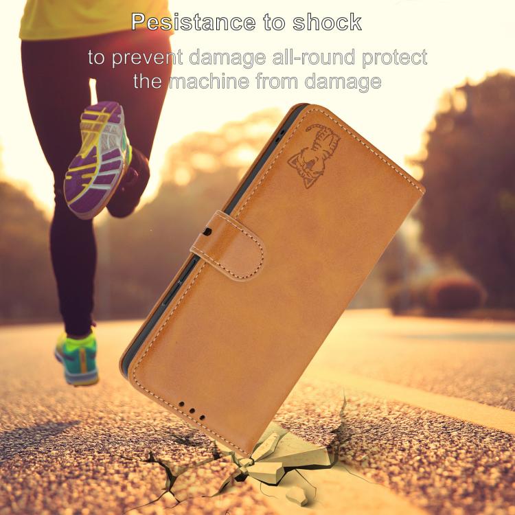 For iPhone Air Embossed Happy Cat Pattern Flip Leather Phone Case(Yellow) - iPhone Air Cases by buy2fix | Online Shopping UK | buy2fix