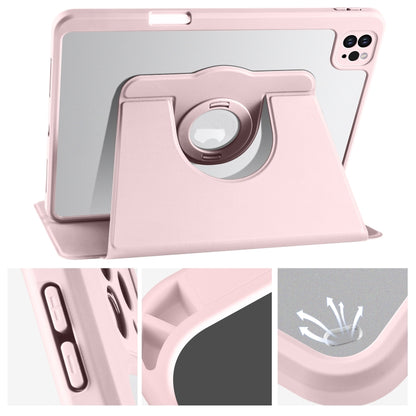 For iPad Pro 11 2022 / Air 10.9 2022 Acrylic 360 Rotation Detachable Leather Tablet Case(Sand Pink) - iPad Pro 11 (2022/2021) Cases by buy2fix | Online Shopping UK | buy2fix