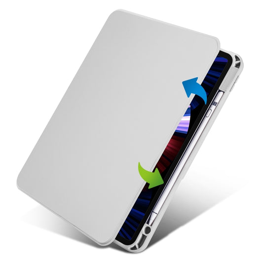 For iPad Pro 11 2022 / Air 10.9 2022 Acrylic 360 Rotation Detachable Leather Tablet Case(Grey) - iPad Pro 11 (2022/2021) Cases by buy2fix | Online Shopping UK | buy2fix