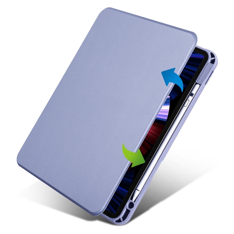 For iPad Pro 11 2022 / Air 10.9 2022 Acrylic 360 Rotation Detachable Leather Tablet Case(Lavender Purple) - iPad Pro 11 (2022/2021) Cases by buy2fix | Online Shopping UK | buy2fix