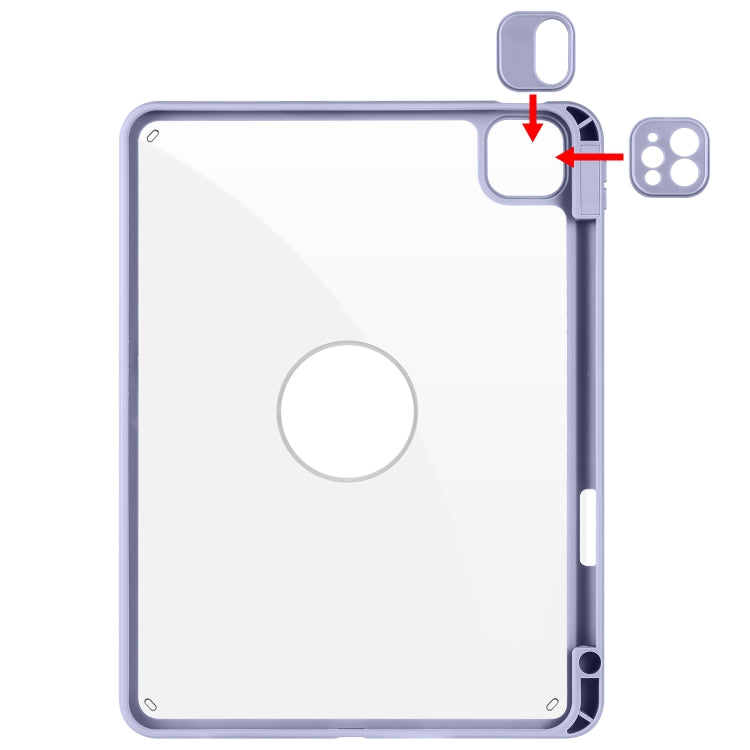 For iPad Pro 11 2022 / Air 10.9 2022 Acrylic 360 Rotation Detachable Leather Tablet Case(Lavender Purple) - iPad Pro 11 (2022/2021) Cases by buy2fix | Online Shopping UK | buy2fix