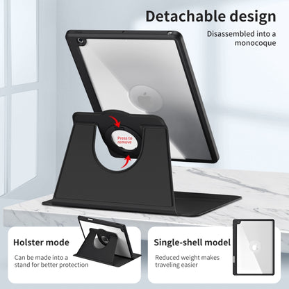 For iPad Pro 10.2 2021/2020/2019 Acrylic 360 Rotation Detachable Leather Tablet Case(Black) - iPad 10.2 Cases by buy2fix | Online Shopping UK | buy2fix