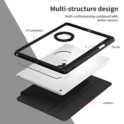 For iPad Pro 10.2 2021/2020/2019 Acrylic 360 Rotation Detachable Leather Tablet Case(Black) - iPad 10.2 Cases by buy2fix | Online Shopping UK | buy2fix