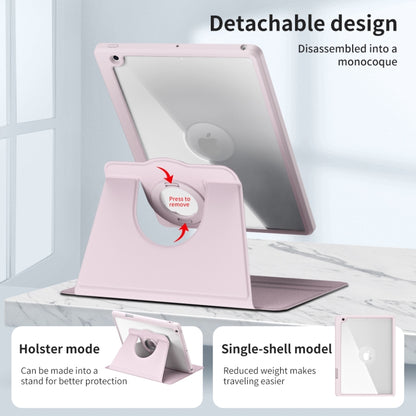 For iPad Pro 10.2 2021/2020/2019 Acrylic 360 Rotation Detachable Leather Tablet Case(Sand Pink) - iPad 10.2 Cases by buy2fix | Online Shopping UK | buy2fix