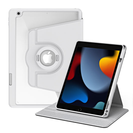 For iPad Pro 10.2 2021/2020/2019 Acrylic 360 Rotation Detachable Leather Tablet Case(Grey) - iPad 10.2 Cases by buy2fix | Online Shopping UK | buy2fix