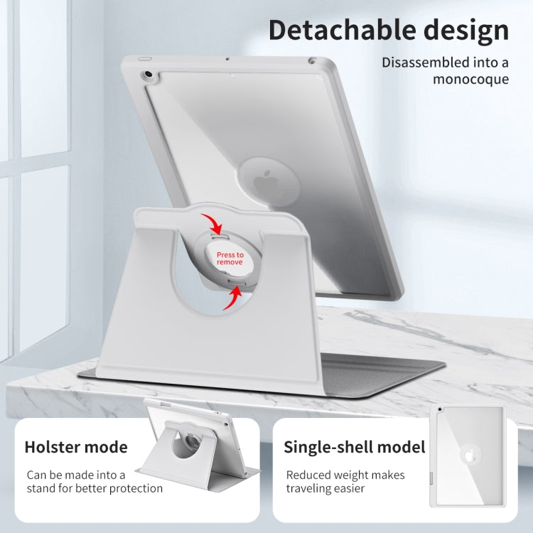For iPad Pro 10.2 2021/2020/2019 Acrylic 360 Rotation Detachable Leather Tablet Case(Grey) - iPad 10.2 Cases by buy2fix | Online Shopping UK | buy2fix