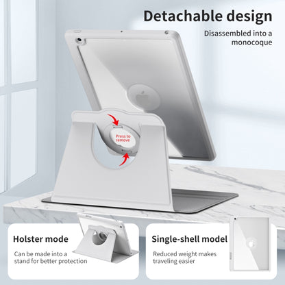 For iPad Pro 10.2 2021/2020/2019 Acrylic 360 Rotation Detachable Leather Tablet Case(Grey) - iPad 10.2 Cases by buy2fix | Online Shopping UK | buy2fix