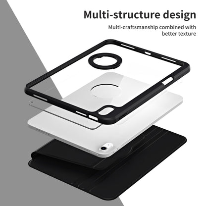 For iPad 2025 / 2022 Acrylic 360 Rotation Detachable Leather Tablet Case(Black) - iPad 2025 / 2022 Cases by buy2fix | Online Shopping UK | buy2fix