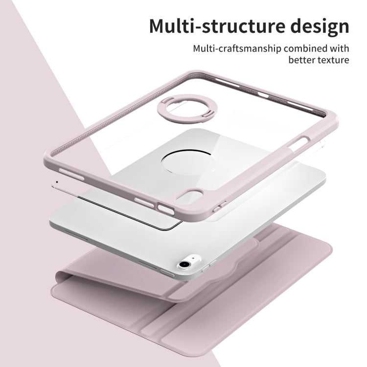 For iPad 2025 / 2022 Acrylic 360 Rotation Detachable Leather Tablet Case(Sand Pink) - iPad 2025 / 2022 Cases by buy2fix | Online Shopping UK | buy2fix