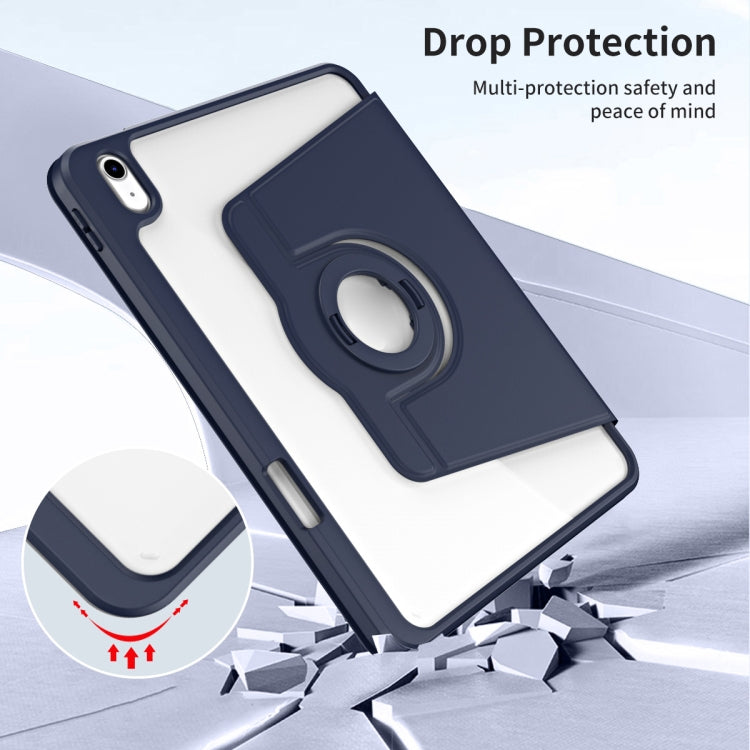 For iPad 2025 / 2022 Acrylic 360 Rotation Detachable Leather Tablet Case(Dark Blue) - iPad 2025 / 2022 Cases by buy2fix | Online Shopping UK | buy2fix