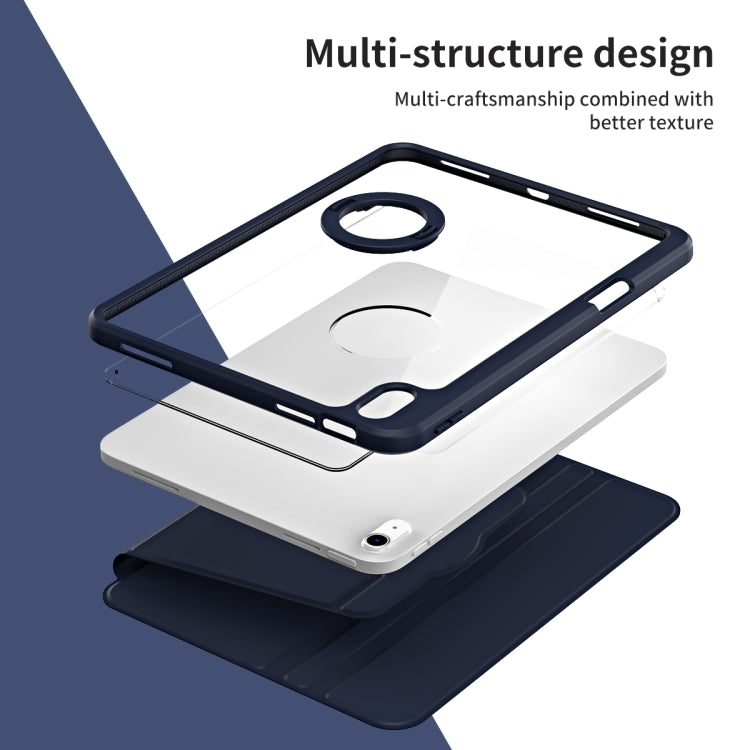 For iPad 2025 / 2022 Acrylic 360 Rotation Detachable Leather Tablet Case(Dark Blue) - iPad 2025 / 2022 Cases by buy2fix | Online Shopping UK | buy2fix