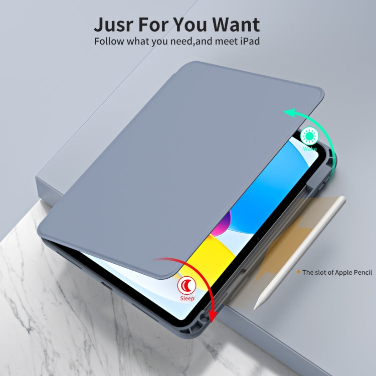 For iPad 2025 / 2022 Acrylic 360 Rotation Detachable Leather Tablet Case(Lavender Purple) - iPad 2025 / 2022 Cases by buy2fix | Online Shopping UK | buy2fix