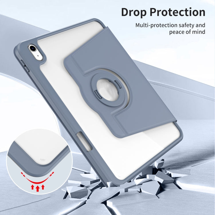 For iPad 2025 / 2022 Acrylic 360 Rotation Detachable Leather Tablet Case(Lavender Purple) - iPad 2025 / 2022 Cases by buy2fix | Online Shopping UK | buy2fix