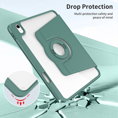 For iPad 2025 / 2022 Acrylic 360 Rotation Detachable Leather Tablet Case(Deep Green) - iPad 2025 / 2022 Cases by buy2fix | Online Shopping UK | buy2fix