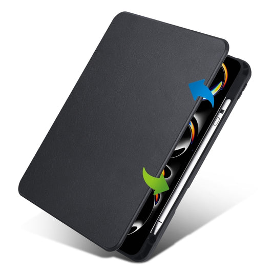 For iPad Pro 11 2024 Acrylic 360 Rotation Detachable Leather Tablet Case(Black) - iPad Pro 11 2024 Cases by buy2fix | Online Shopping UK | buy2fix