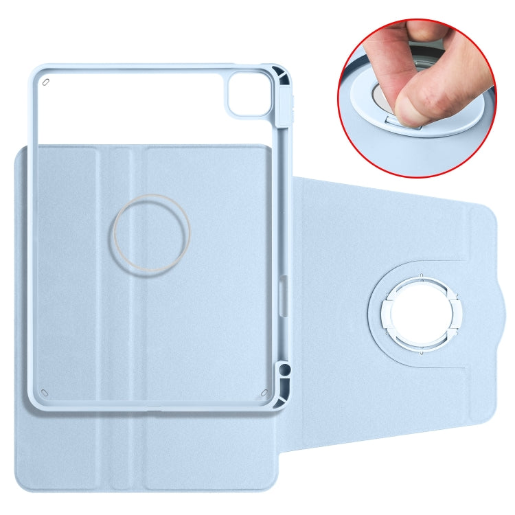 For iPad Pro 13 2024 Acrylic 360 Rotation Detachable Leather Tablet Case(Ice Blue) - iPad Pro 13 2024 Cases by buy2fix | Online Shopping UK | buy2fix