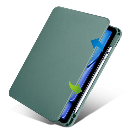 For iPad Air 13 2025 / 2024 Acrylic 360 Rotation Detachable Leather Tablet Case(Deep Green) - iPad Air 13 2025 / 2024 Cases by buy2fix | Online Shopping UK | buy2fix