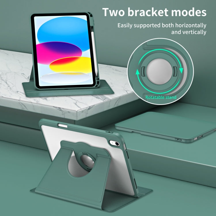 For iPad Air 13 2025 / 2024 Acrylic 360 Rotation Detachable Leather Tablet Case(Deep Green) - iPad Air 13 2025 / 2024 Cases by buy2fix | Online Shopping UK | buy2fix