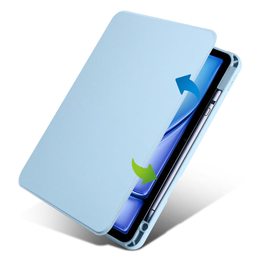 For iPad Air 11 2025 / 2024 Acrylic 360 Rotation Detachable Leather Tablet Case(Ice Blue) - iPad Air 11 2025 / 2024 Cases by buy2fix | Online Shopping UK | buy2fix
