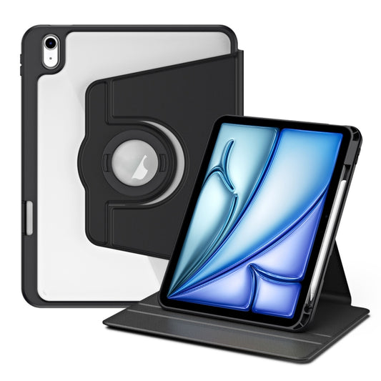 For iPad Air 11 2025 / 2024 Acrylic 360 Rotation Detachable Leather Tablet Case(Black) - iPad Air 11 2025 / 2024 Cases by buy2fix | Online Shopping UK | buy2fix