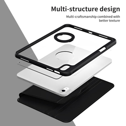 For iPad Air 11 2025 / 2024 Acrylic 360 Rotation Detachable Leather Tablet Case(Black) - iPad Air 11 2025 / 2024 Cases by buy2fix | Online Shopping UK | buy2fix