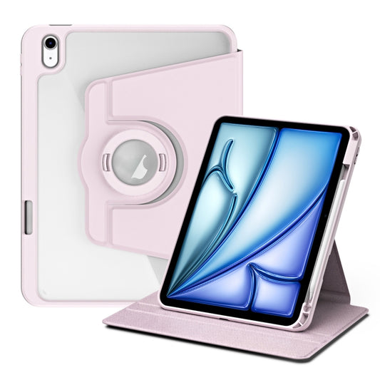 For iPad Air 11 2025 / 2024 Acrylic 360 Rotation Detachable Leather Tablet Case(Sand Pink) - iPad Air 11 2025 / 2024 Cases by buy2fix | Online Shopping UK | buy2fix