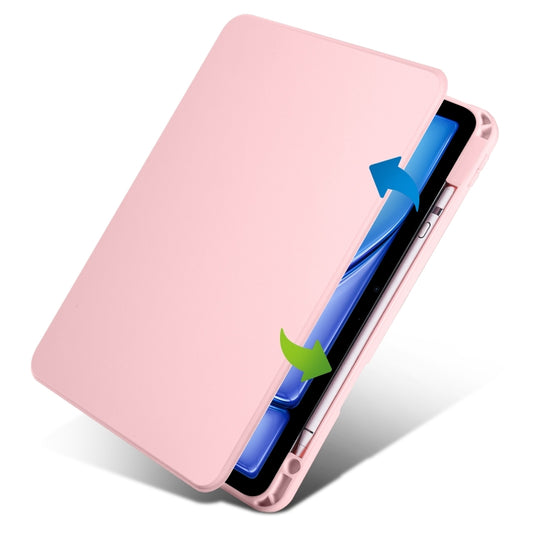 For iPad Air 11 2025 / 2024 Acrylic 360 Rotation Detachable Leather Tablet Case(Sand Pink) - iPad Air 11 2025 / 2024 Cases by buy2fix | Online Shopping UK | buy2fix