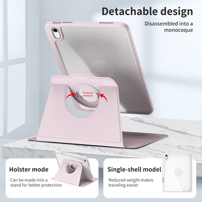 For iPad Air 11 2025 / 2024 Acrylic 360 Rotation Detachable Leather Tablet Case(Sand Pink) - iPad Air 11 2025 / 2024 Cases by buy2fix | Online Shopping UK | buy2fix