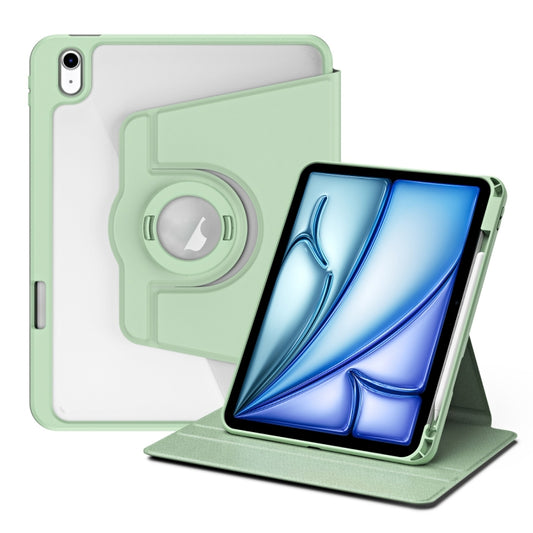 For iPad Air 11 2025 / 2024 Acrylic 360 Rotation Detachable Leather Tablet Case(Green) - iPad Air 11 2025 / 2024 Cases by buy2fix | Online Shopping UK | buy2fix
