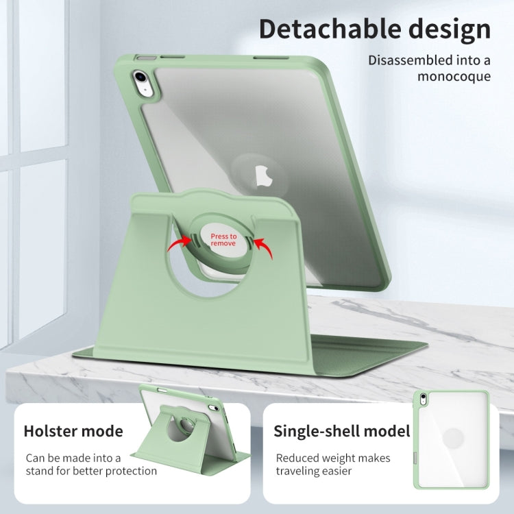 For iPad Air 11 2025 / 2024 Acrylic 360 Rotation Detachable Leather Tablet Case(Green) - iPad Air 11 2025 / 2024 Cases by buy2fix | Online Shopping UK | buy2fix