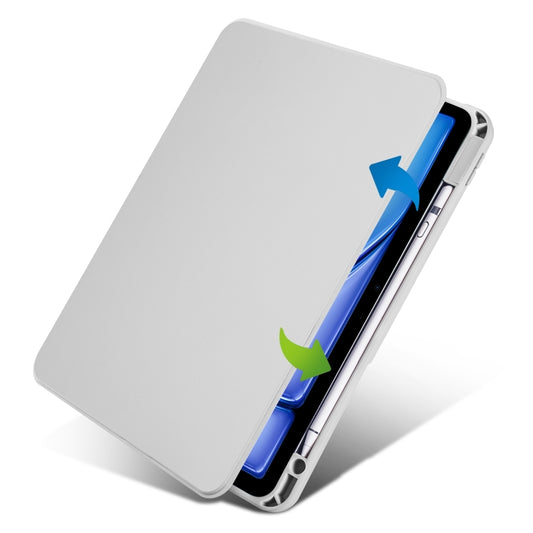 For iPad Air 11 2025 / 2024 Acrylic 360 Rotation Detachable Leather Tablet Case(Grey) - iPad Air 11 2025 / 2024 Cases by buy2fix | Online Shopping UK | buy2fix