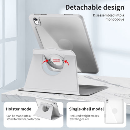 For iPad Air 11 2025 / 2024 Acrylic 360 Rotation Detachable Leather Tablet Case(Grey) - iPad Air 11 2025 / 2024 Cases by buy2fix | Online Shopping UK | buy2fix