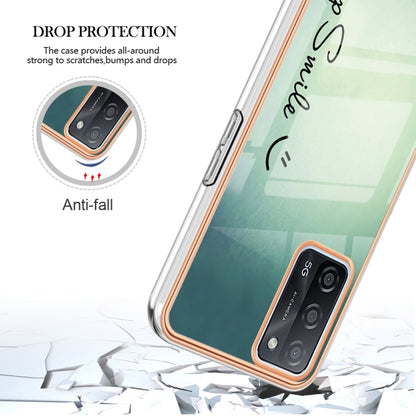 For OPPO A55 5G / A53s 5G / A54 4G Electroplating Marble Dual-side IMD Phone Case(Smile) by buy2fix