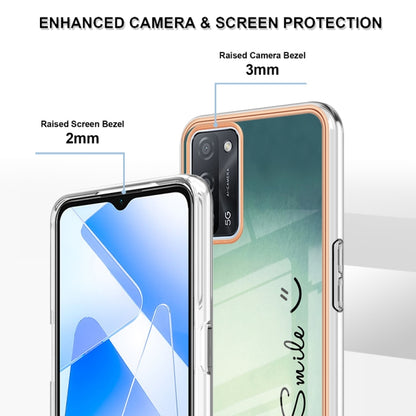 For OPPO A55 5G / A53s 5G / A54 4G Electroplating Marble Dual-side IMD Phone Case(Smile) by buy2fix