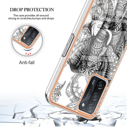 For OPPO A55 5G / A53s 5G / A54 4G Electroplating Marble Dual-side IMD Phone Case(Totem Elephant) by buy2fix