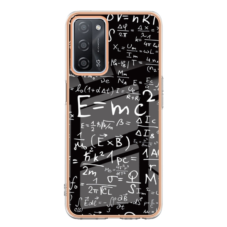 For OPPO A55 5G / A53s 5G / A54 4G Electroplating Marble Dual-side IMD Phone Case(Equation) by buy2fix