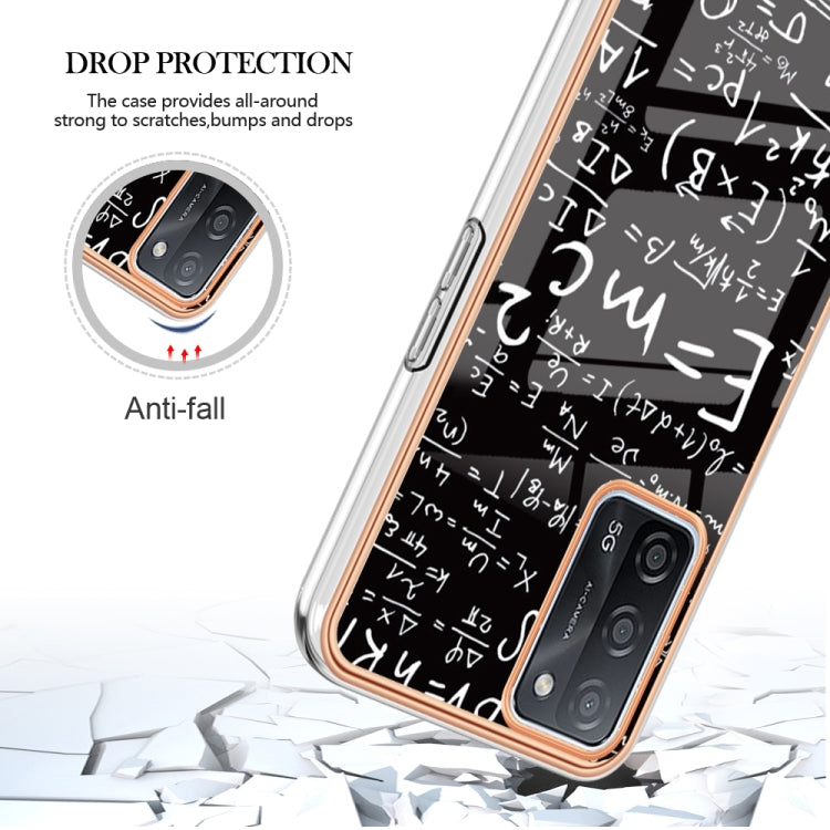 For OPPO A55 5G / A53s 5G / A54 4G Electroplating Marble Dual-side IMD Phone Case(Equation) by buy2fix
